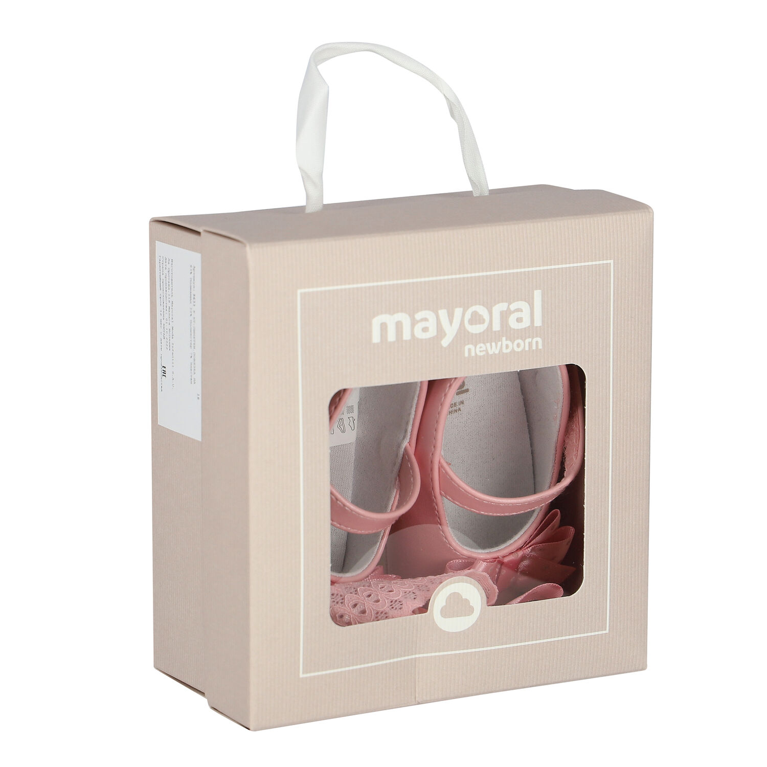 طقم حذاء قبل المشي بفيونكة باللون وردي للبنات, 1, hi-res