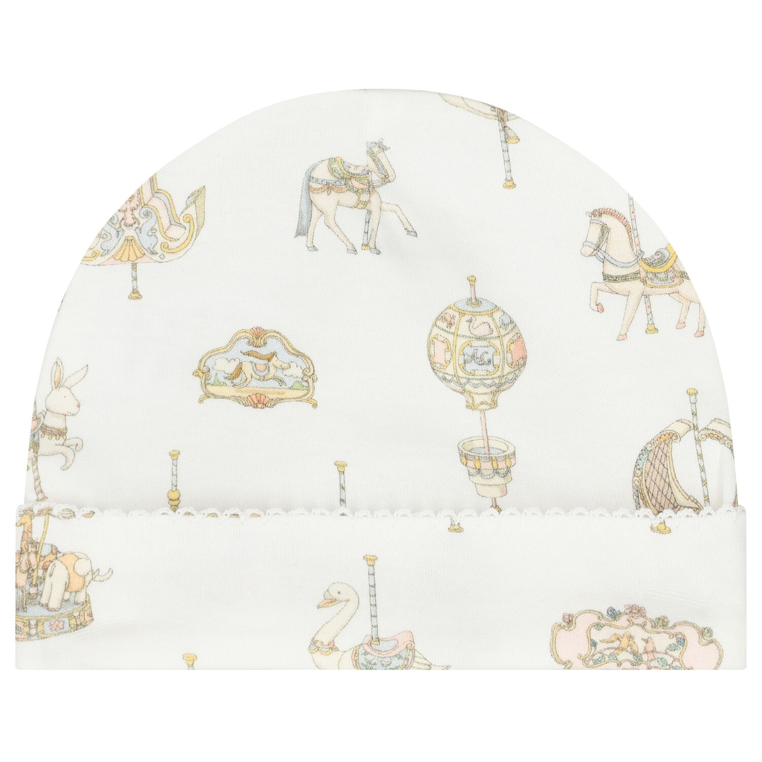 White Carousel Baby Hat, 1, hi-res