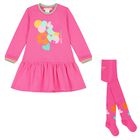 Girls Pink Logo Dress Set, 1, hi-res
