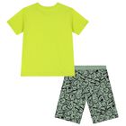Boys Green Monsters Shorts Set, 1, hi-res