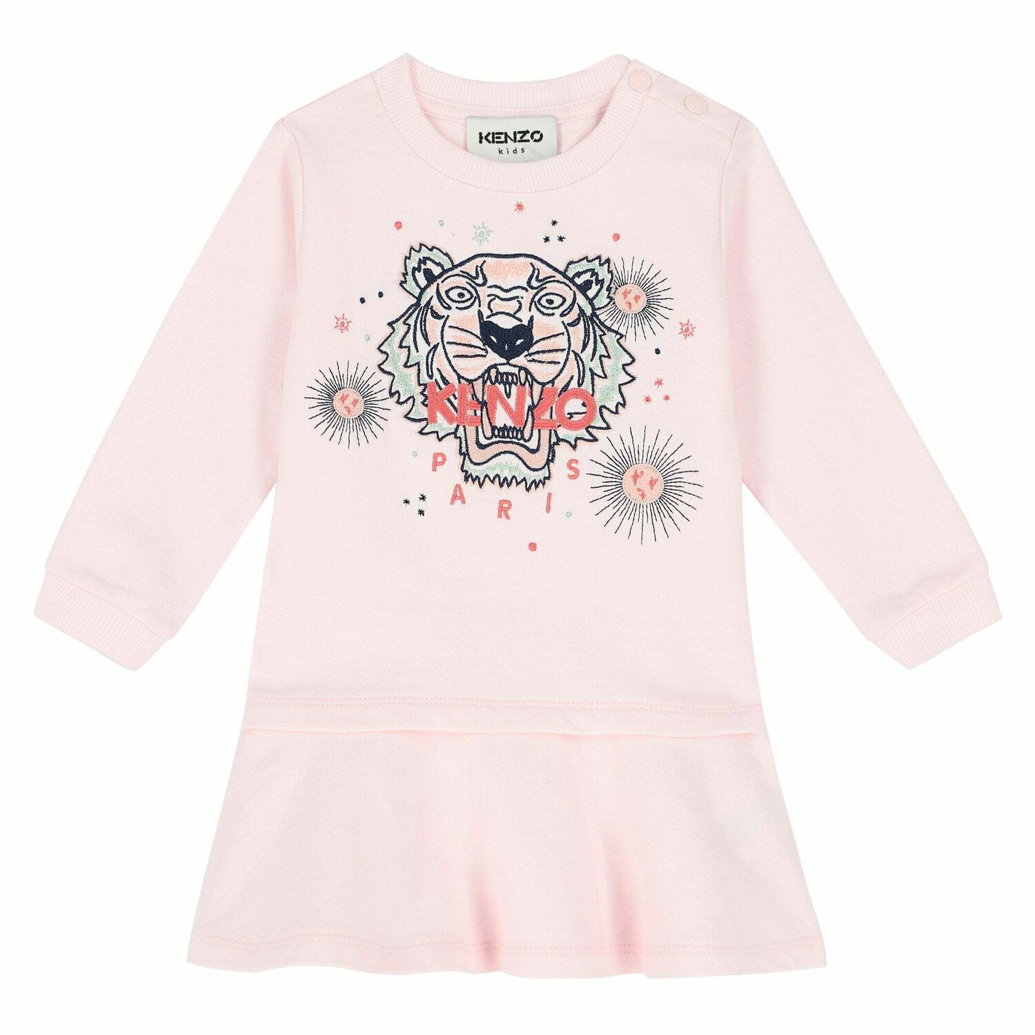 Younger Girls Pink Logo Tiger Dress, 1, hi-res image number null