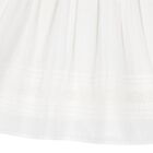 Girls White Logo Broderie Anglaise Dress, 1, hi-res