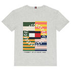 تيشيرت أولاد بالشعار باللون الرمادى, 1, hi-res