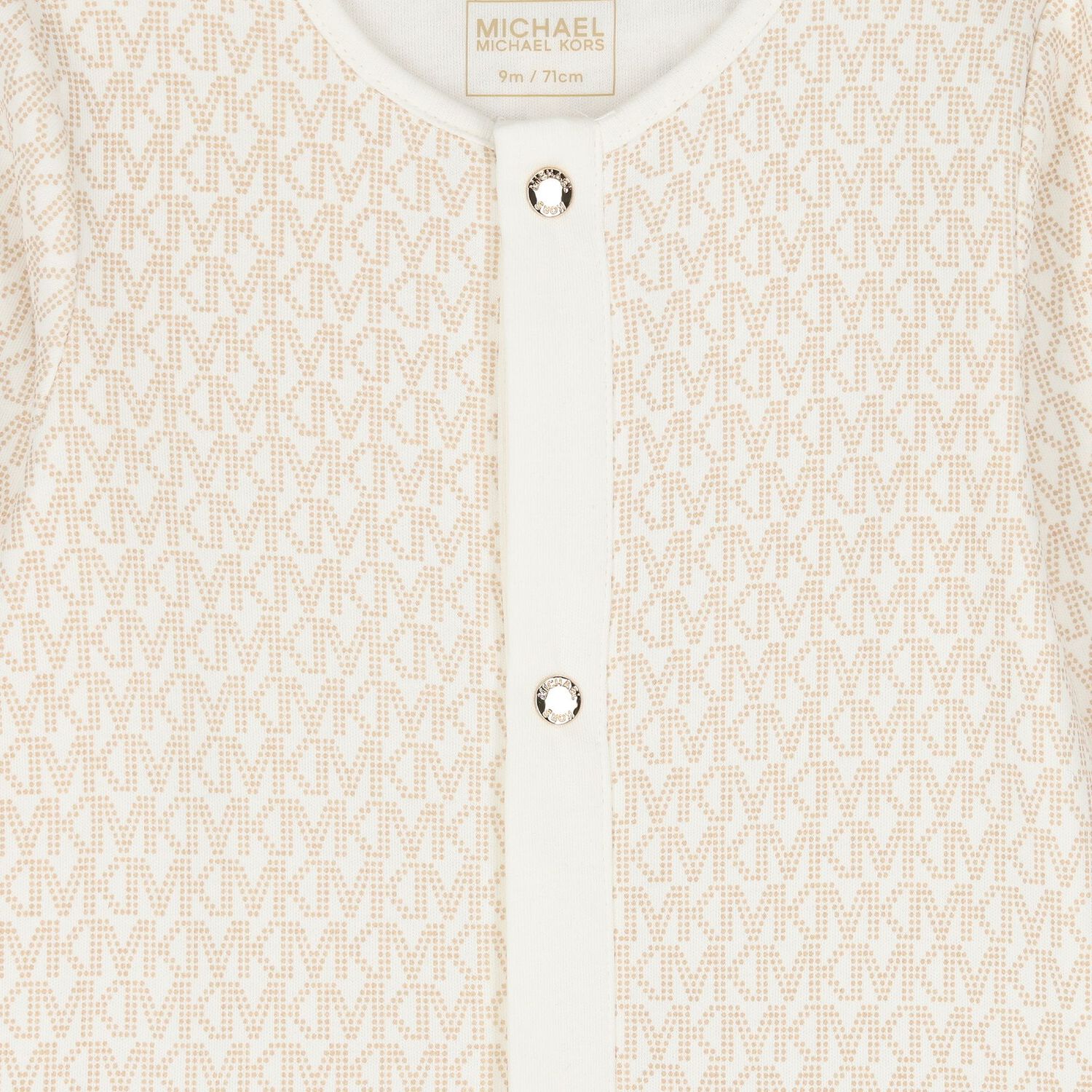 Baby Girls Ivory & Gold Logo Babygrow Gift Set, 1, hi-res