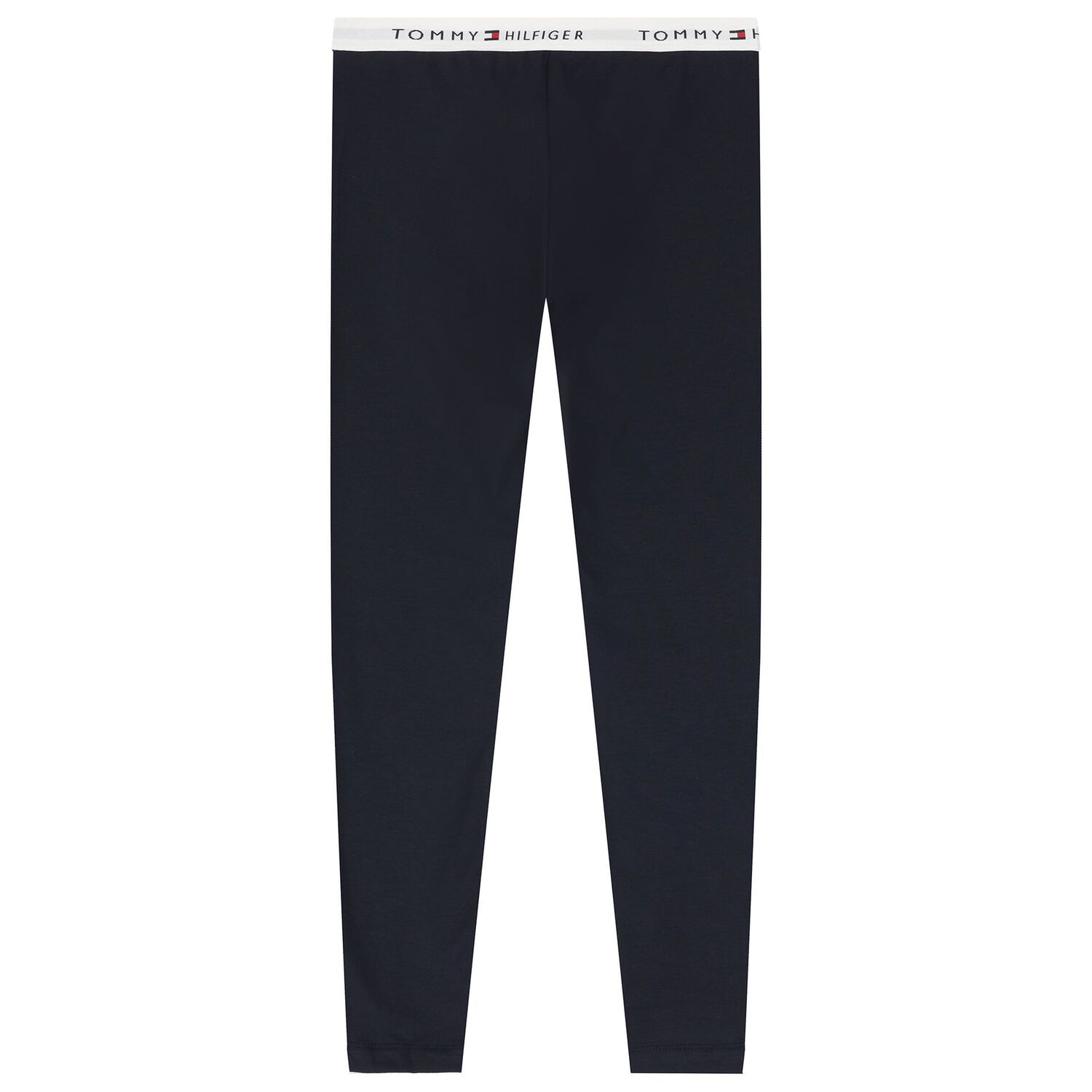 بنطلون ضيق قطني للبنات باللونين الأبيض والأزرق الداكن (عبوة من قطعتين), 1, hi-res image number null