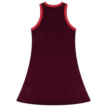 فستان بنات بالشعار باللون النبيتى