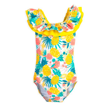 Girls Yellow Pineapple Swimsuit