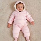 Baby Girls Pink Logo Snowsuit, 2, hi-res