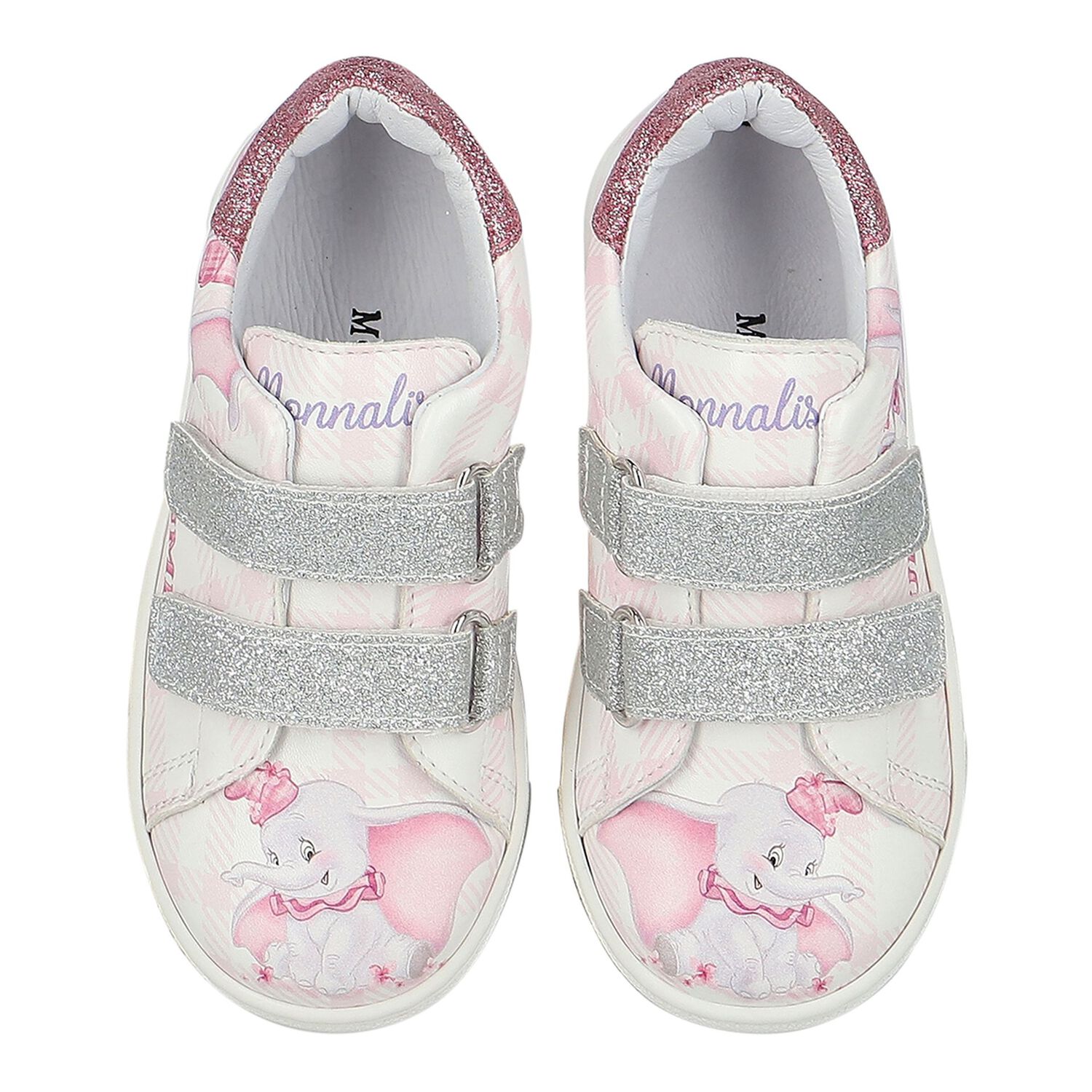 Girls Pink & White Disney Trainers, 1, hi-res image number null