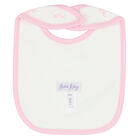 Baby Girls Ivory & Pink Horse Bib, 1, hi-res