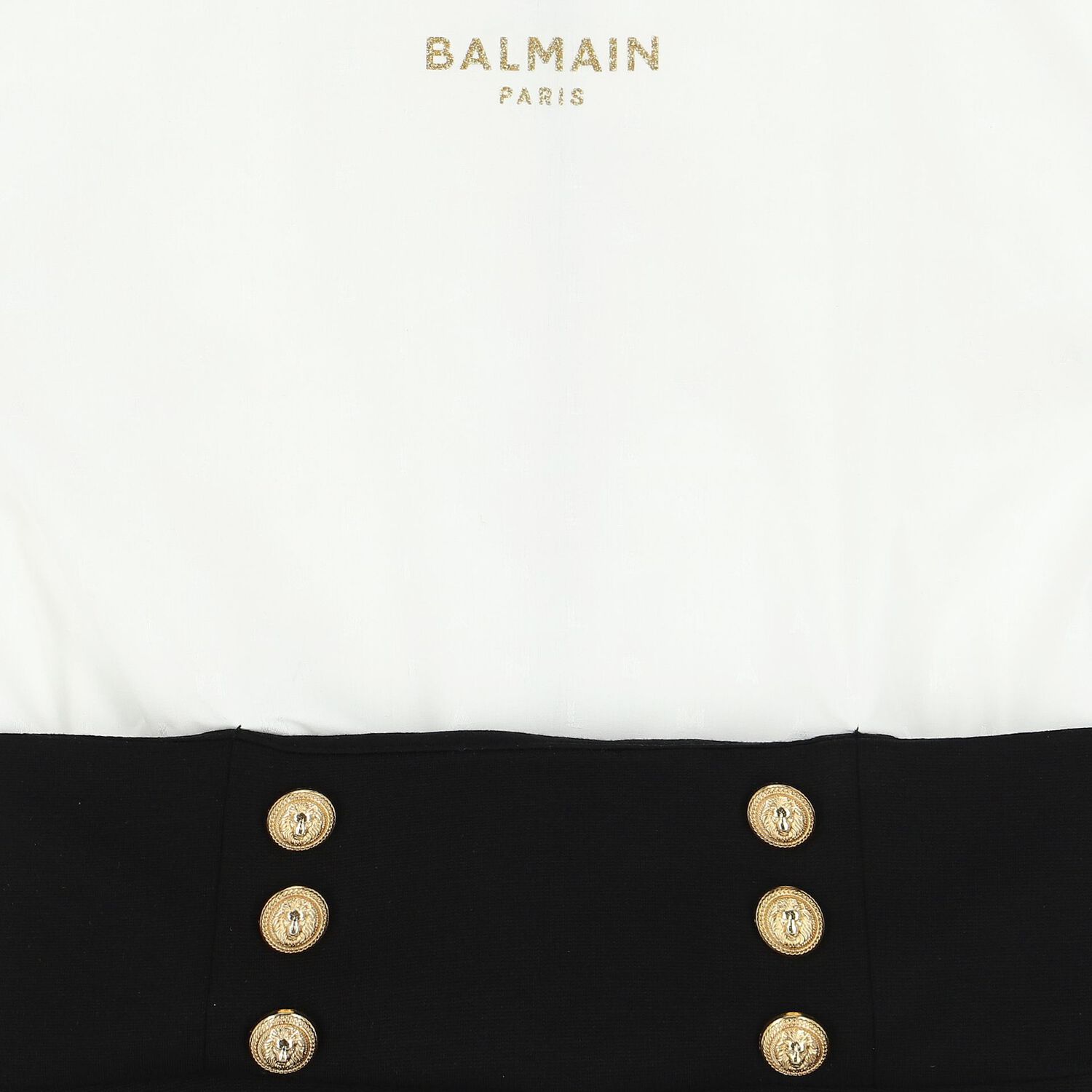 Girls White & Black Logo Dress, 1, hi-res