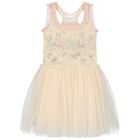Girls Ivory Embellished Tulle Dress, 1, hi-res