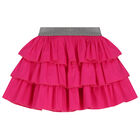 Girls Pink Ruffle Skirt , 1, hi-res