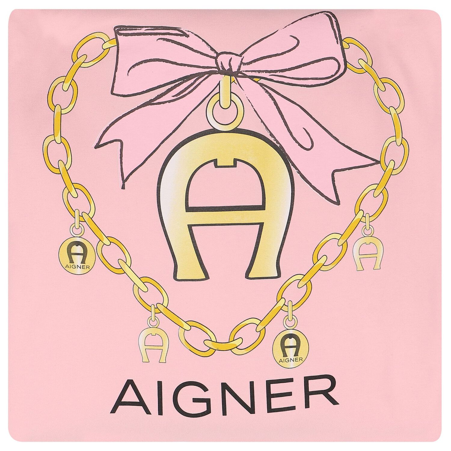 طقم بنات بالشعار باللون الوردي, 1, hi-res