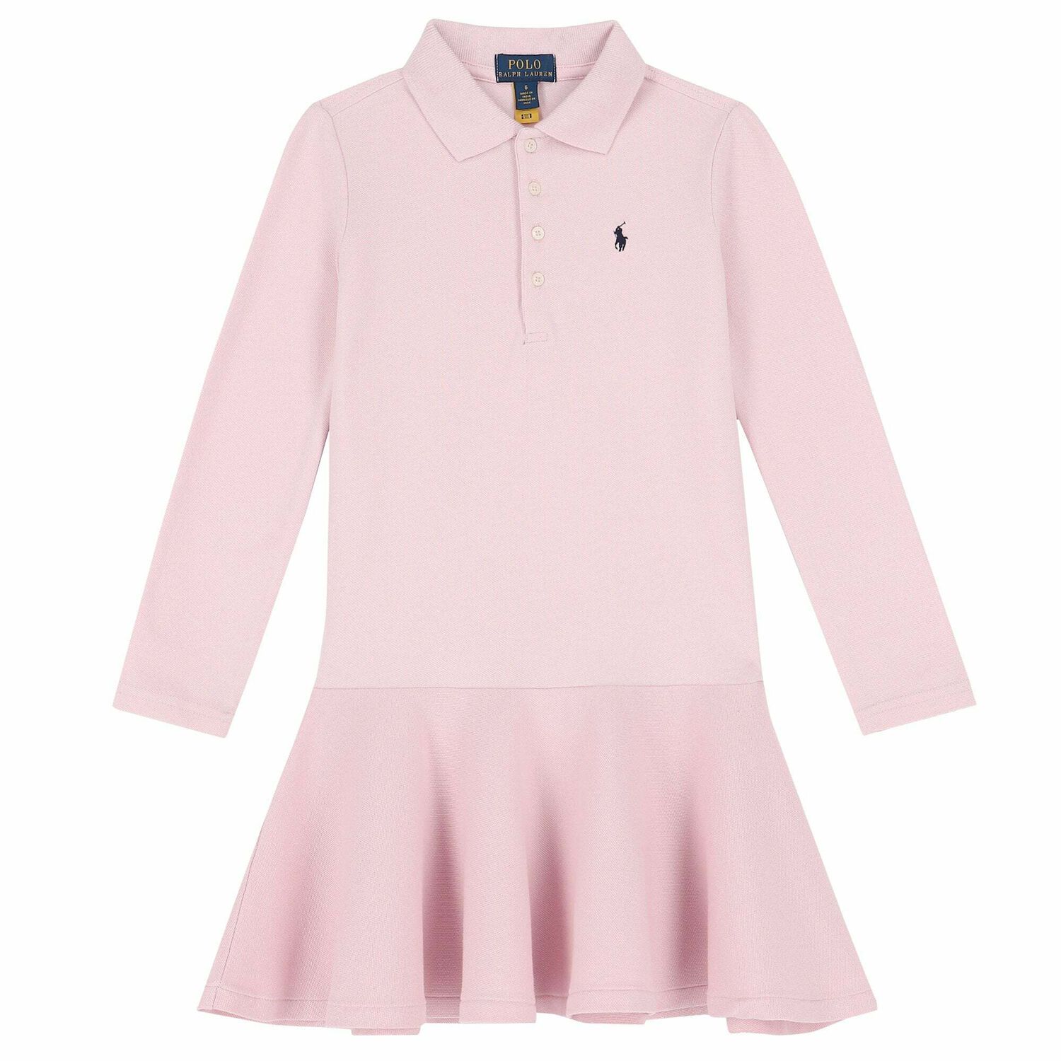 Girls Pink Logo Polo Dress , 2, hi-res image number null