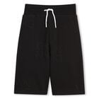 Boys Black Logo Shorts, 1, hi-res
