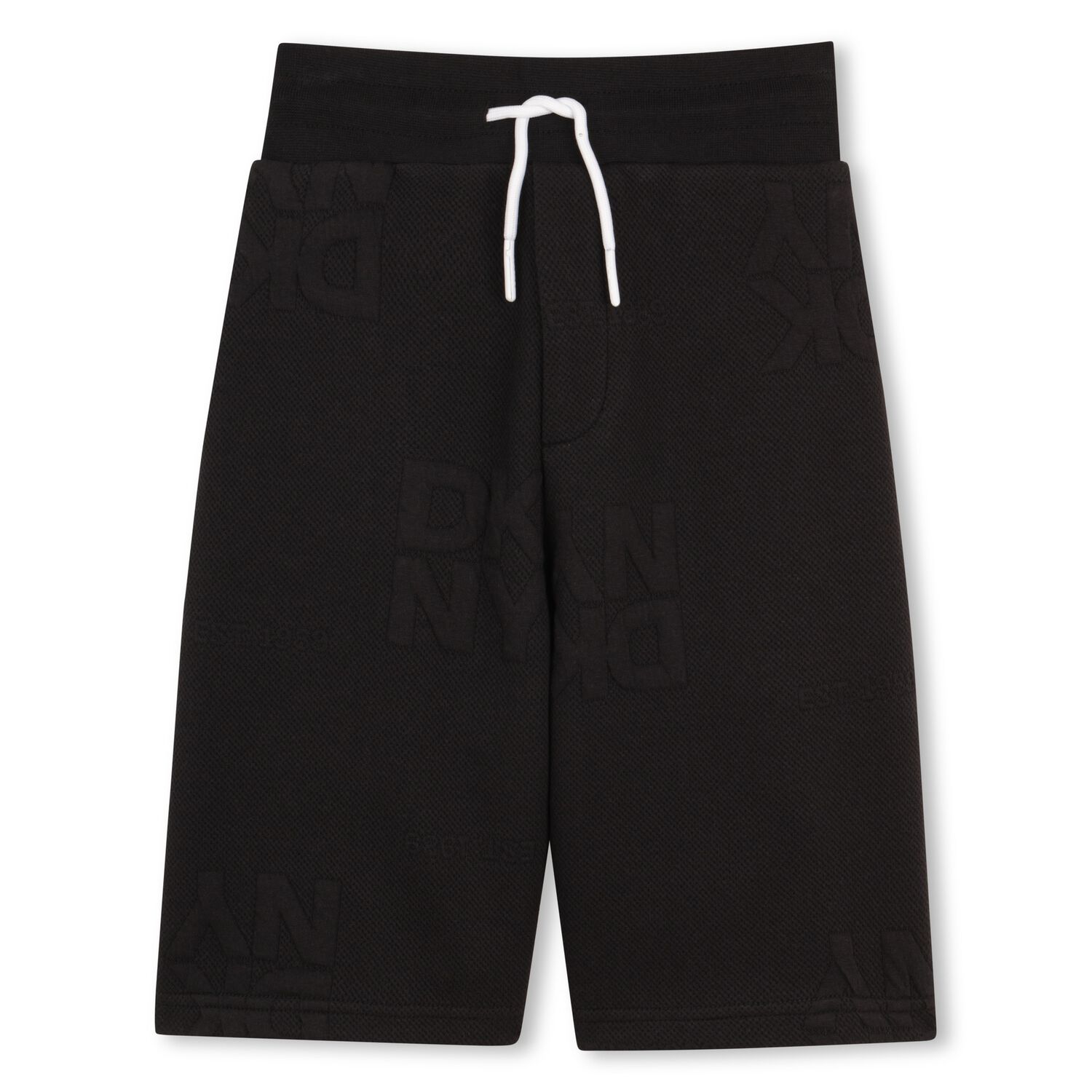 Boys Black Logo Shorts, 1, hi-res