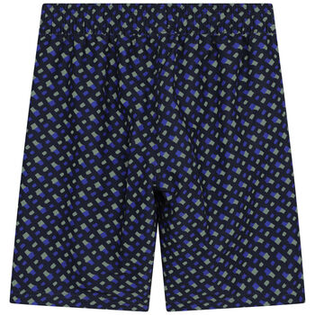 Boys Navy Blue Monogram Swim Shorts