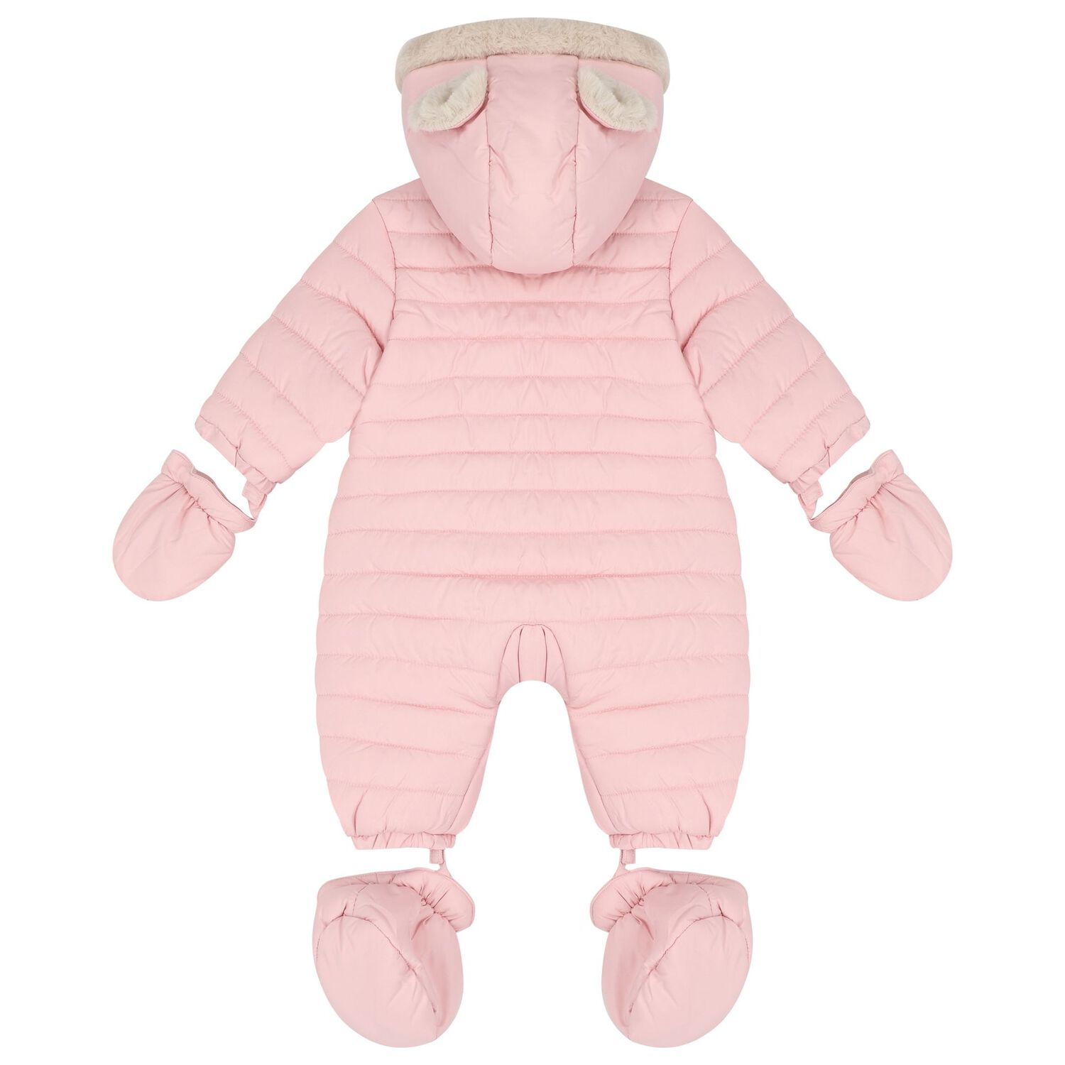Baby Girls Pink Logo Teddy Bear Snowsuit, 2, hi-res image number null