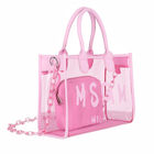 Girls Pink Logo Transparent Tote Bag, 1, hi-res