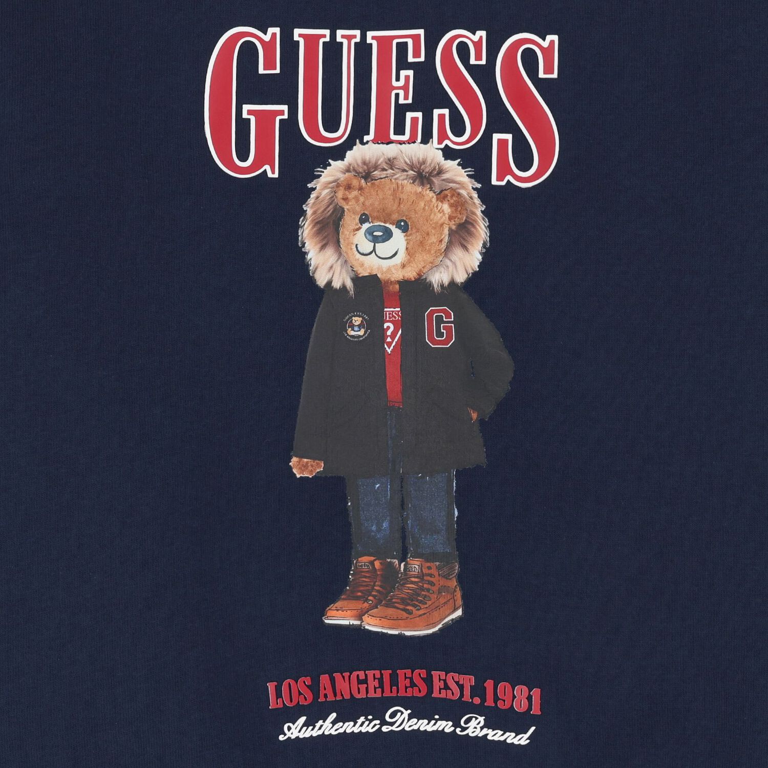 سويت شيرت بطبعة دب تيدي باللون الكحلي للأولاد, 4, hi-res