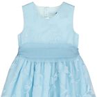 Girls Blue Cut-Out flowers Dress, 2, hi-res