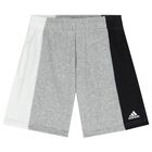 White, Grey & Black Logo Shorts Set, 1, hi-res