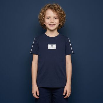 Younger Boys Navy Blue Logo T-Shirt