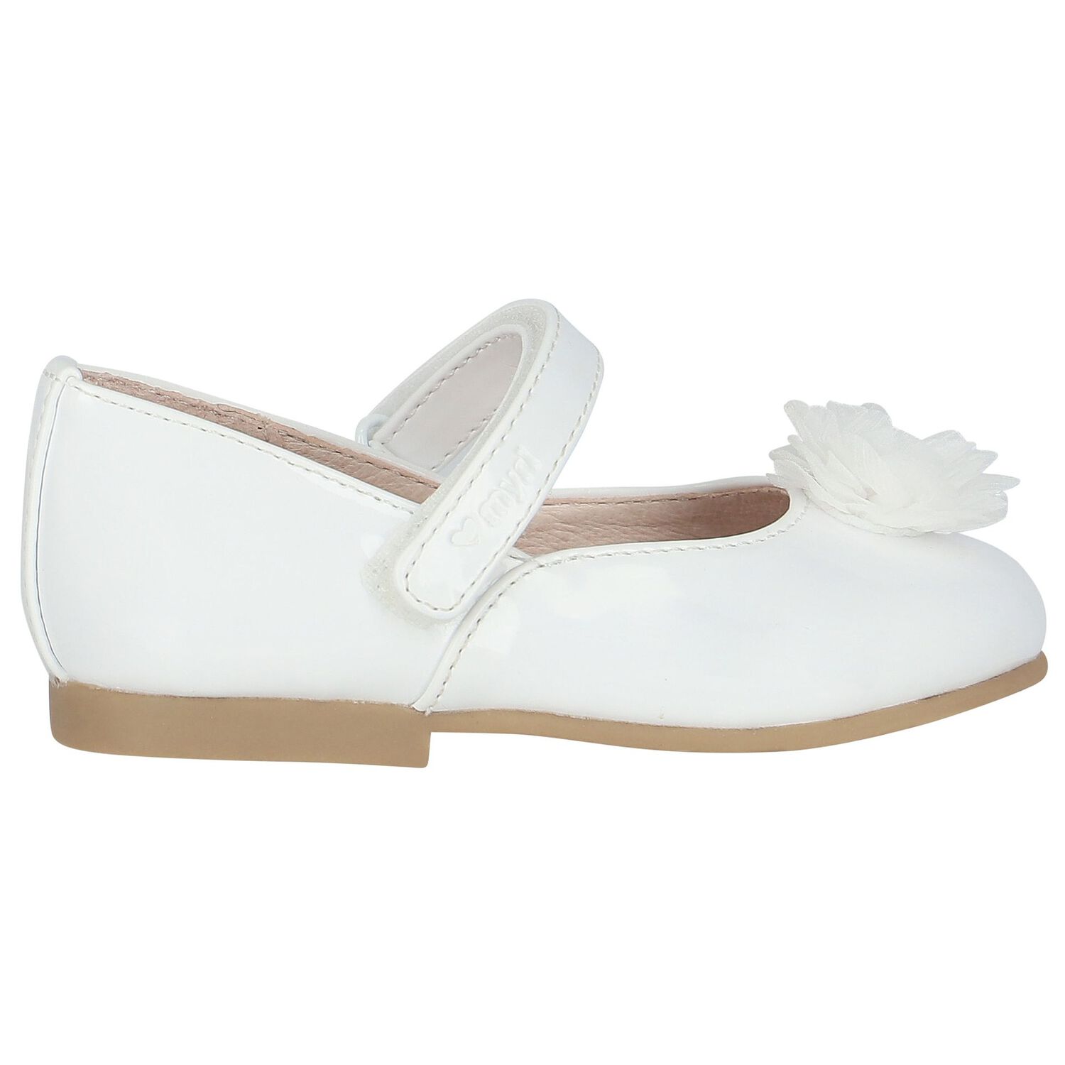 Younger Girls White Patent Leather Shoes, 1, hi-res