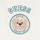 Girls Ivory Teddy Bear Logo Dress, 1, hi-res