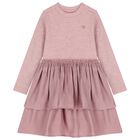 Girls Pink Knitted Dress, 1, hi-res