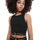 Girls Black Logo Sleeveless Top, 1, hi-res