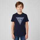 Boys Navy Blue Logo T-Shirt, 2, hi-res