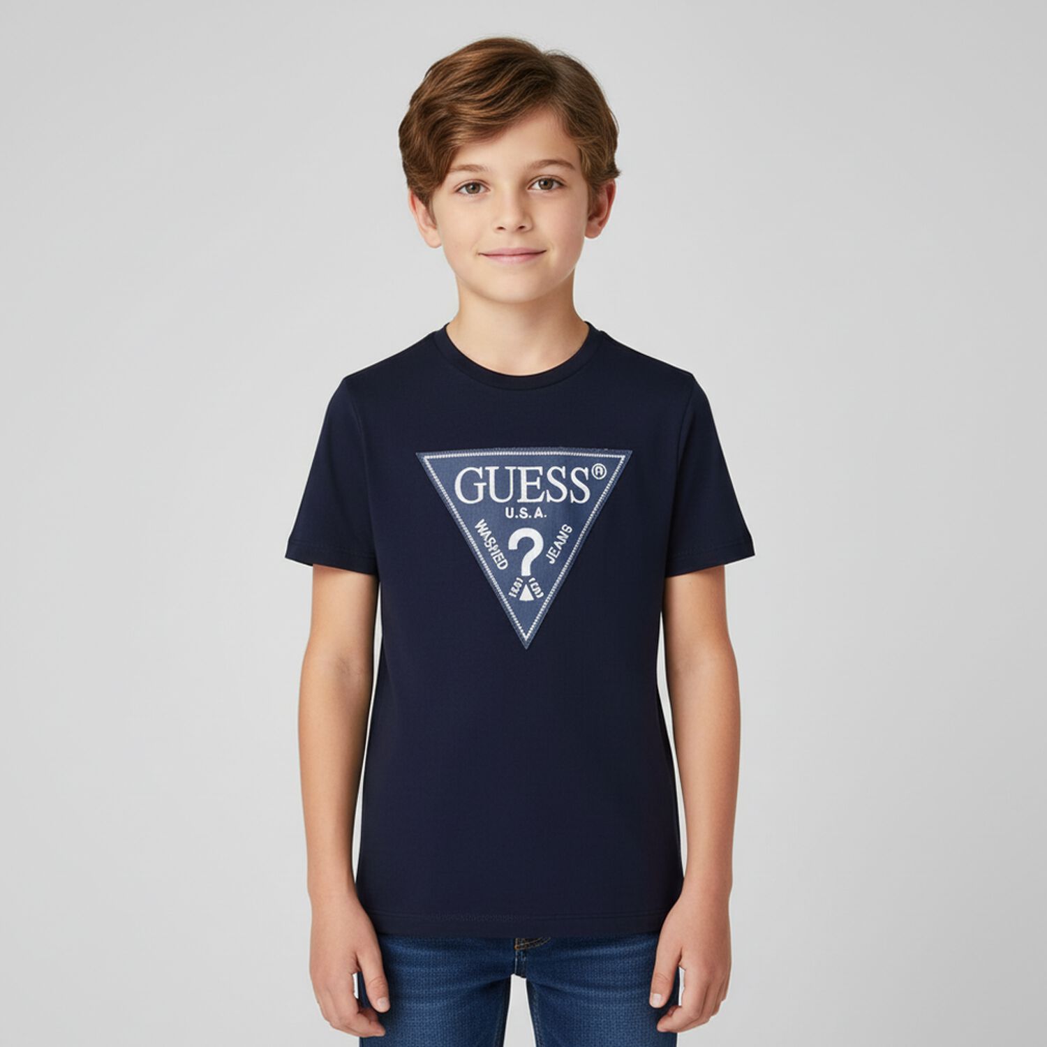 Boys Navy Blue Logo T-Shirt, 2, hi-res image number null