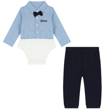 Baby Boys Blue Bodysuit & Trousers Set