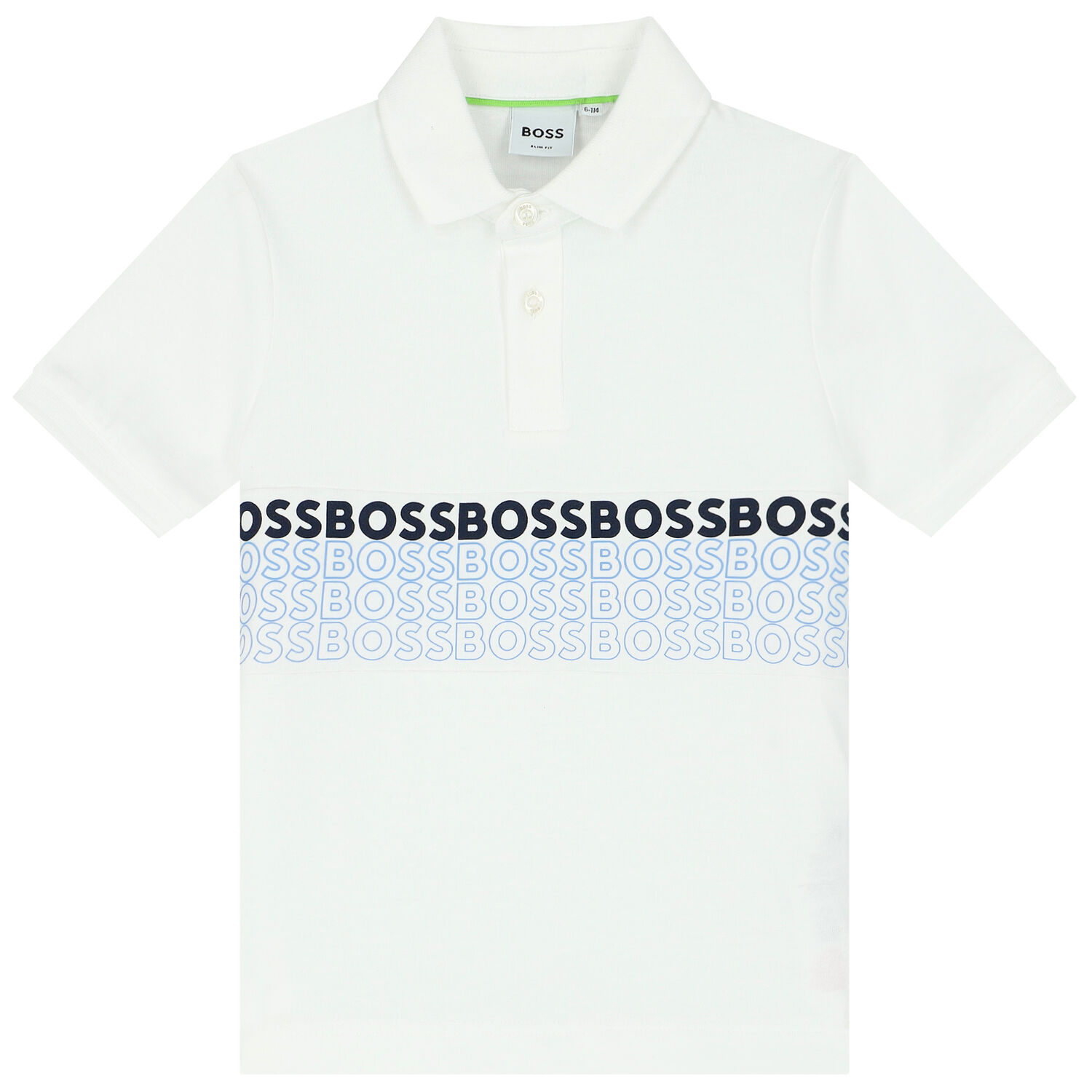 Boys White Logo Polo Shirt, 1, hi-res image number null