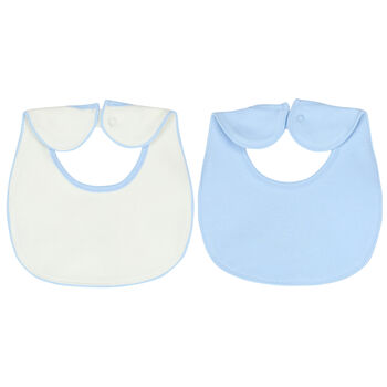 Baby Boys Blue & Ivory Bib ( 2-Pack )