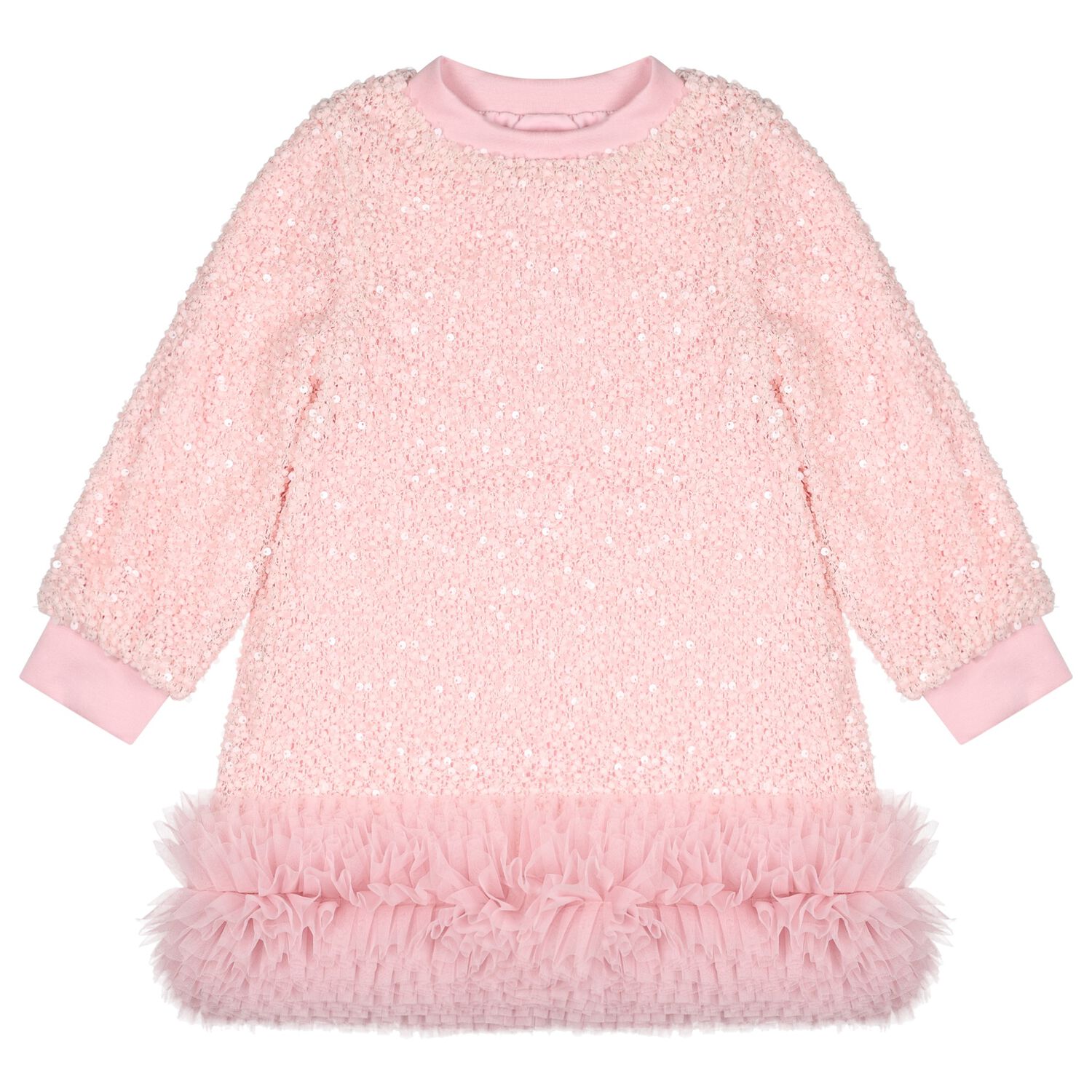 Girls Pink Sequin Embellished Jeanette Dress, 1, hi-res