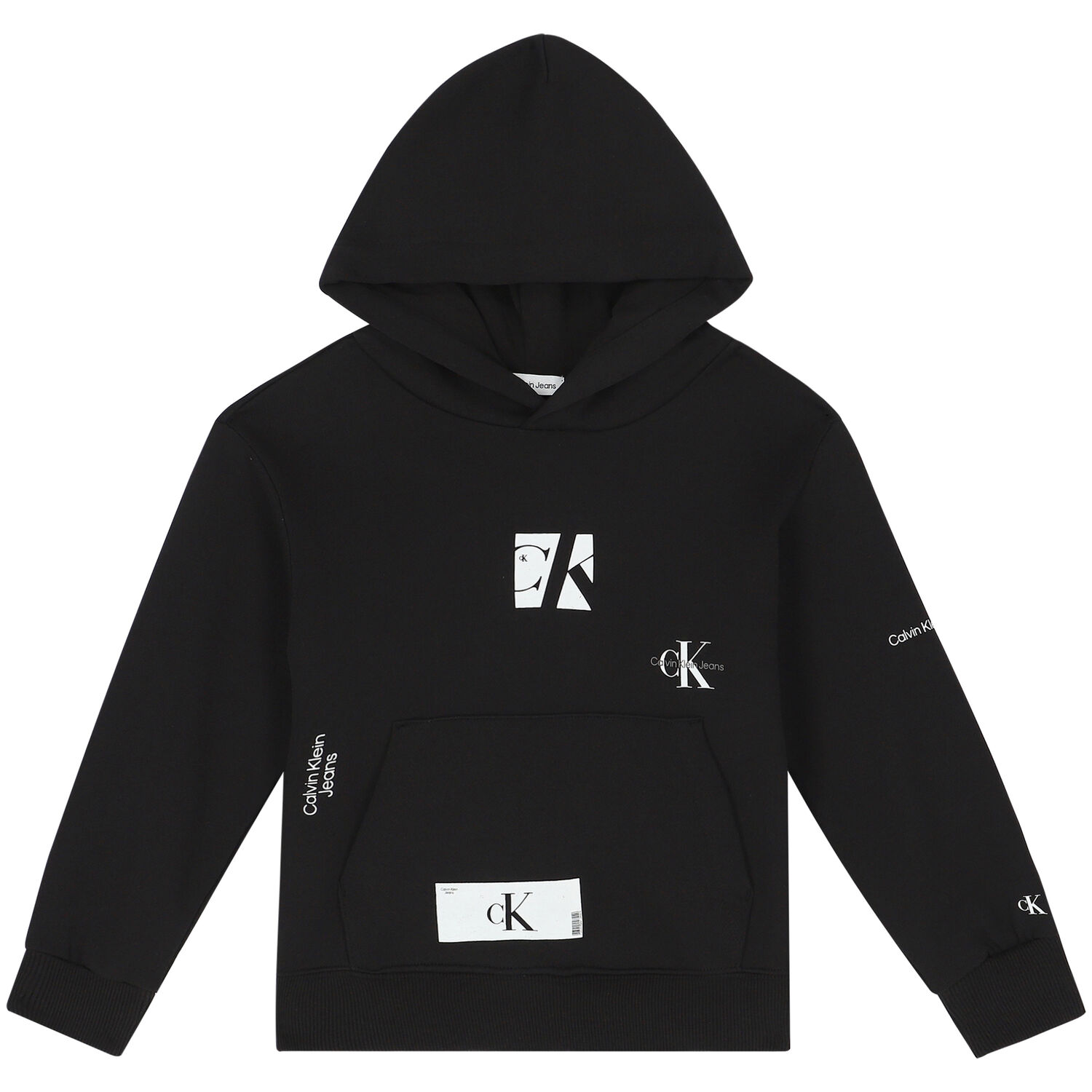 Boys Black Logo Hooded Top, 1, hi-res image number null