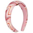 Girls White & Pink Zigzag Headband, 2, hi-res