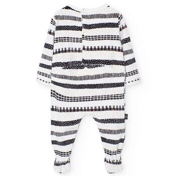Ivory Teddy Bear Velour Babygrow