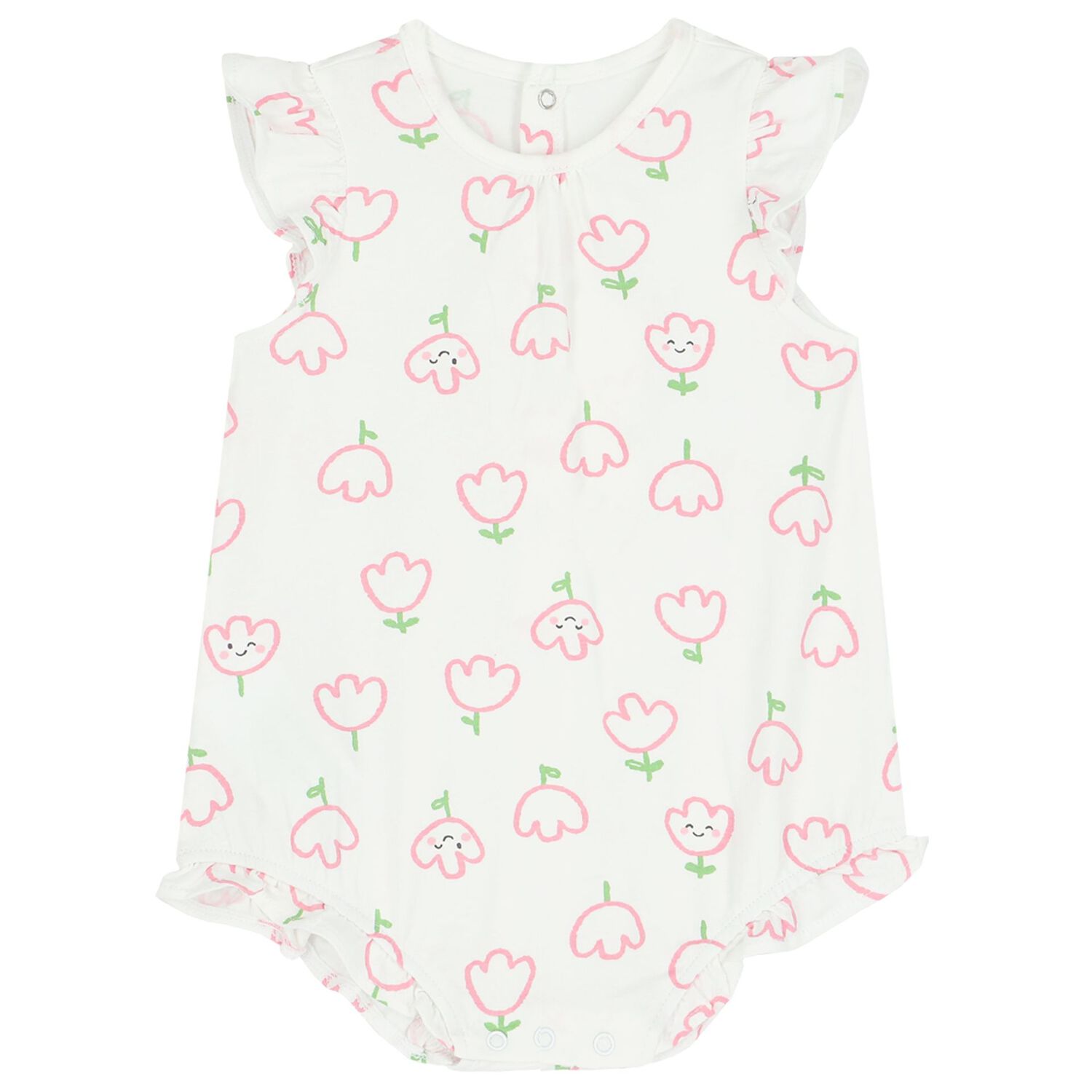 Baby Girls Pink & White Rompers ( 3-Pack ), 1, hi-res image number null