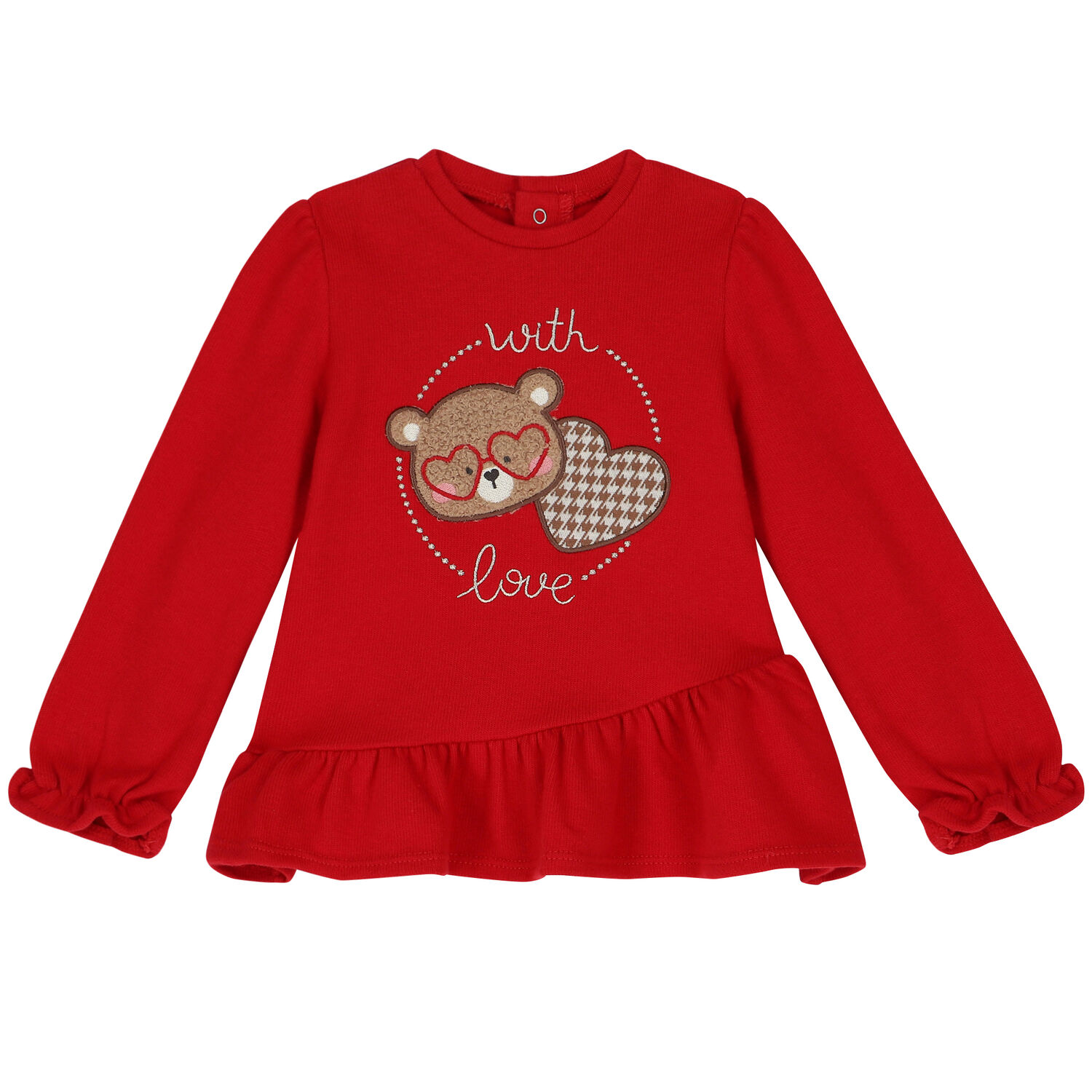 طقم ليغينز بنات باللون الاحمر والبيج, 1, hi-res