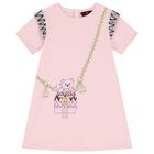 Girls Pink Bag Logo Dress, 1, hi-res