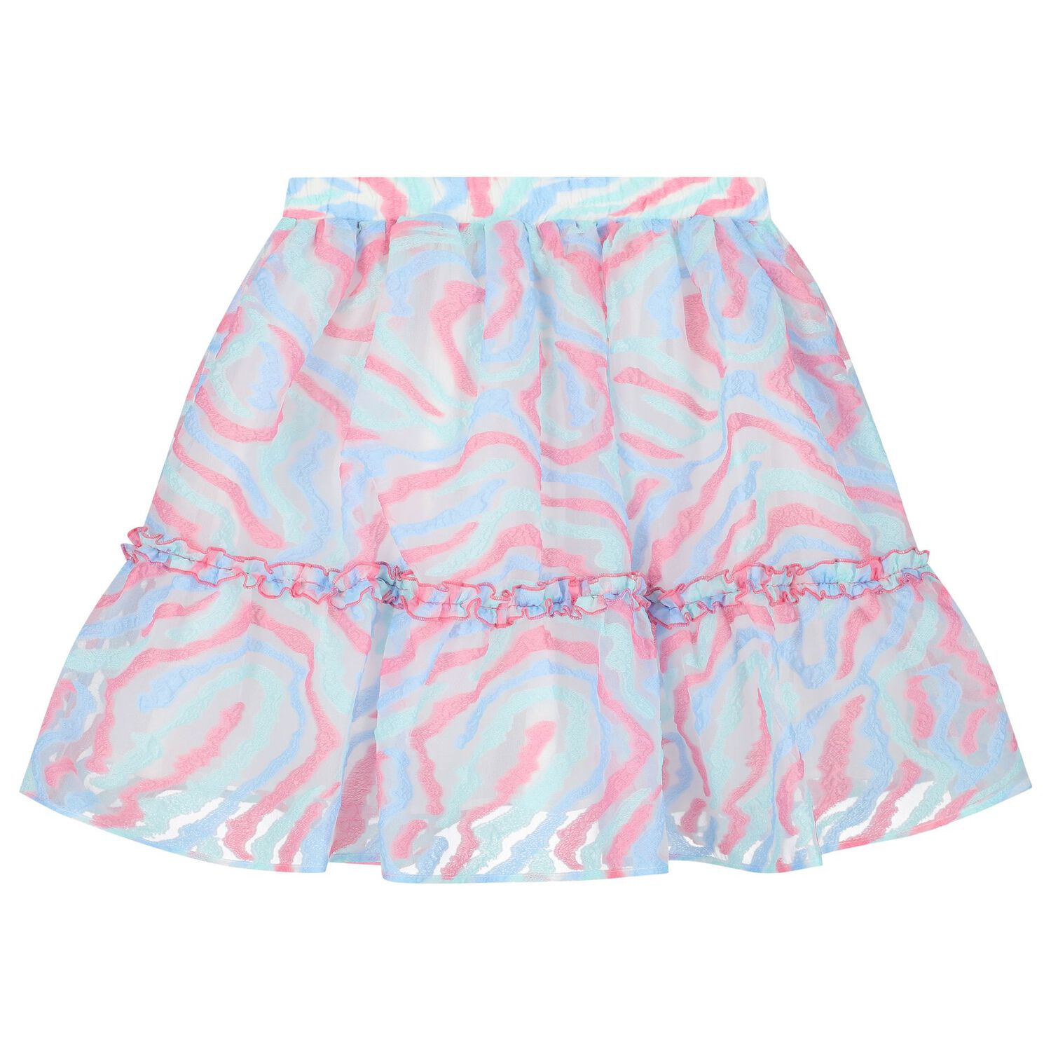 Girls Pink & Blue Skirt Set, 1, hi-res