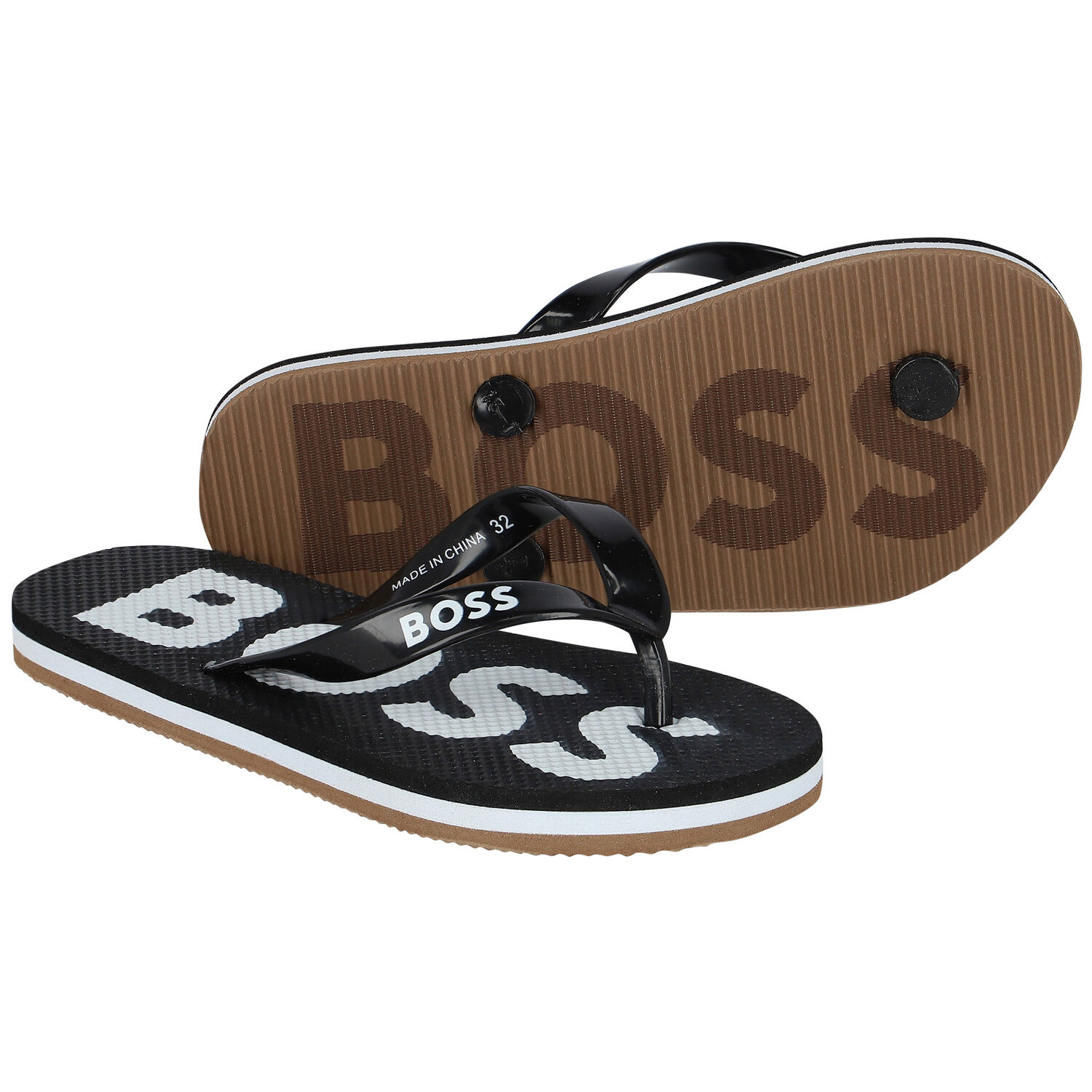 Black Logo Flip-Flops, 1, hi-res image number null