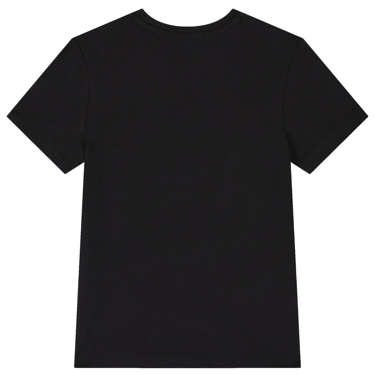 تيشيرت أولاد بالشعار باللون الأسود , 1, hi-res