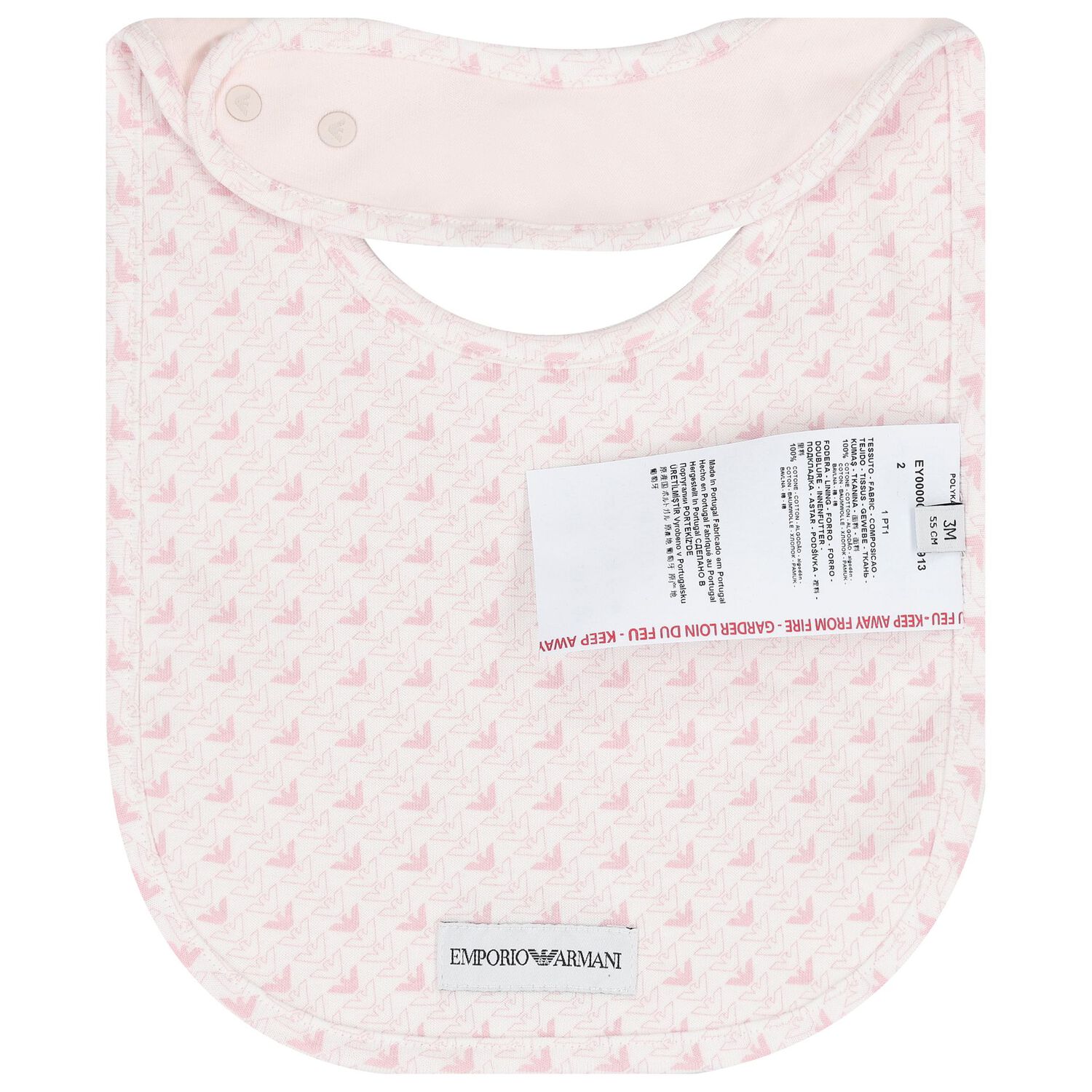 Baby Girls Pink & White Logo Babygrow Set, 2, hi-res