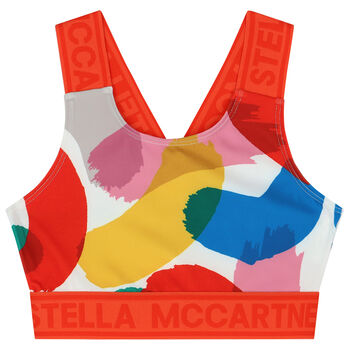 Girls Multicoloured Logo Crop Top