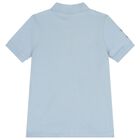 Boys Blue Logo Polo Shirt, 1, hi-res